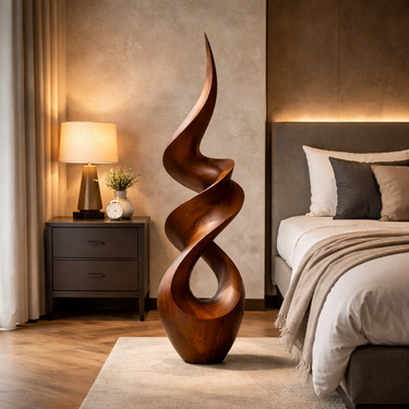 Modern Solid Wood Floor Sculpture for Contemporary Interiors