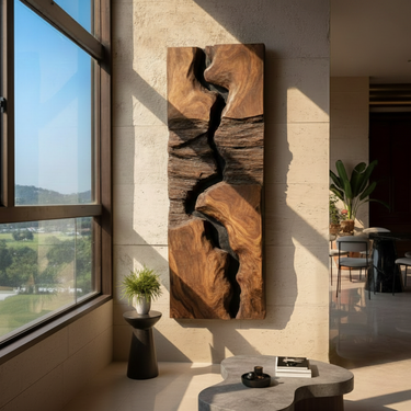 Organic Solid Wood Wall Art Panel for Modern Interiors