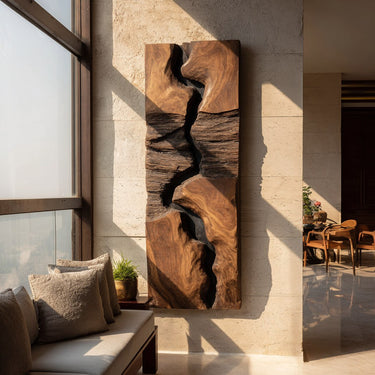 Organic Solid Wood Wall Art Panel for Modern Interiors